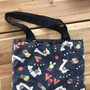 Llama fabric tote bag